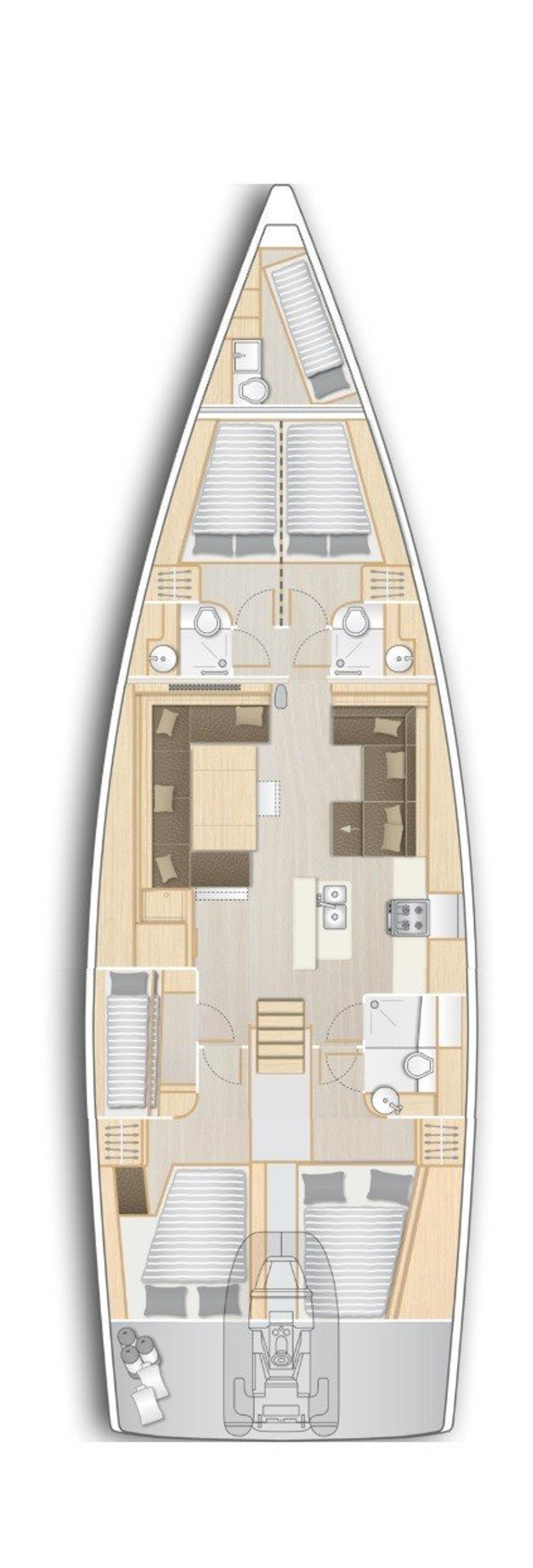 Charter Hanse 588 - 5 + 1 cab. "Jasmine" in Trogir | Nautilus - Slika 2