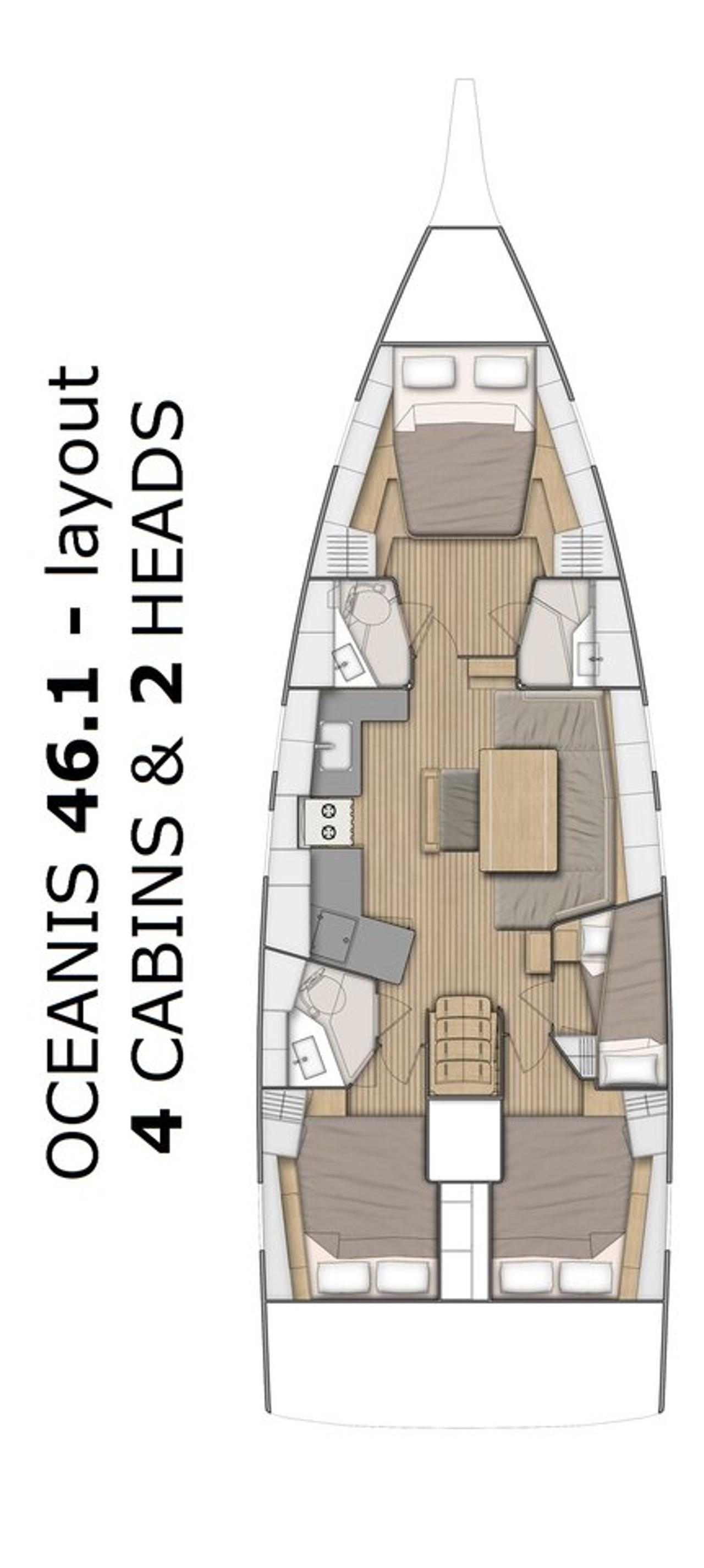 Najam Oceanis 46.1 - 4 cab. "Nauti Buoy" u destinaciji Split | Nautilus - Slika 2