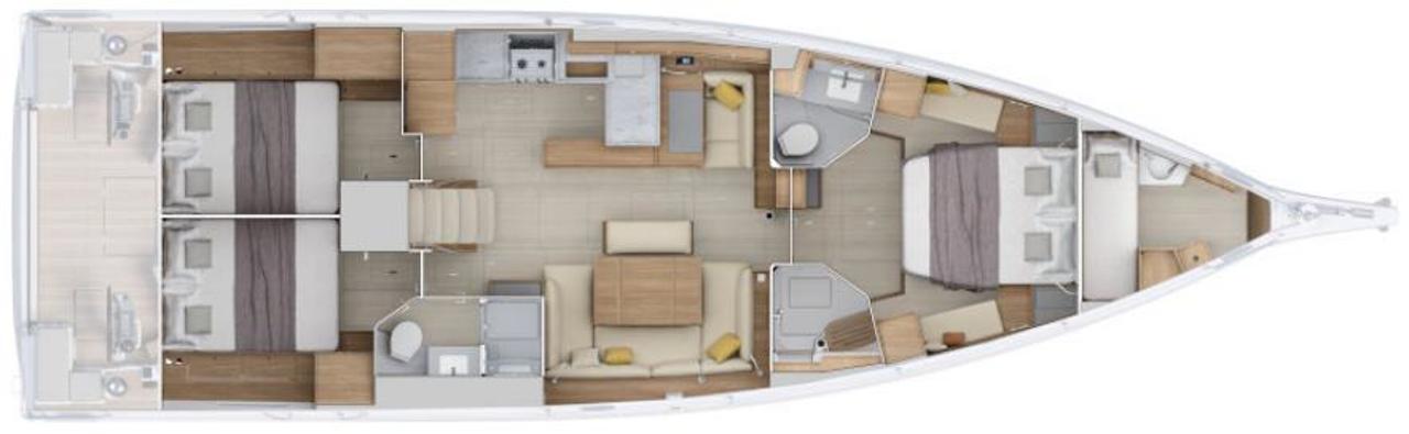 Najam Oceanis 52 - 3 cab. "Tinčika" u destinaciji Split | Nautilus - Slika 2
