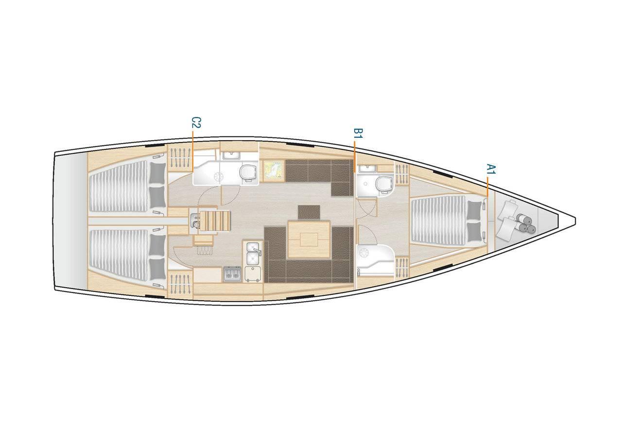 Charter Hanse 458 - 3 cab. "One Life" in Seget Donji | Nautilus - Slika 2