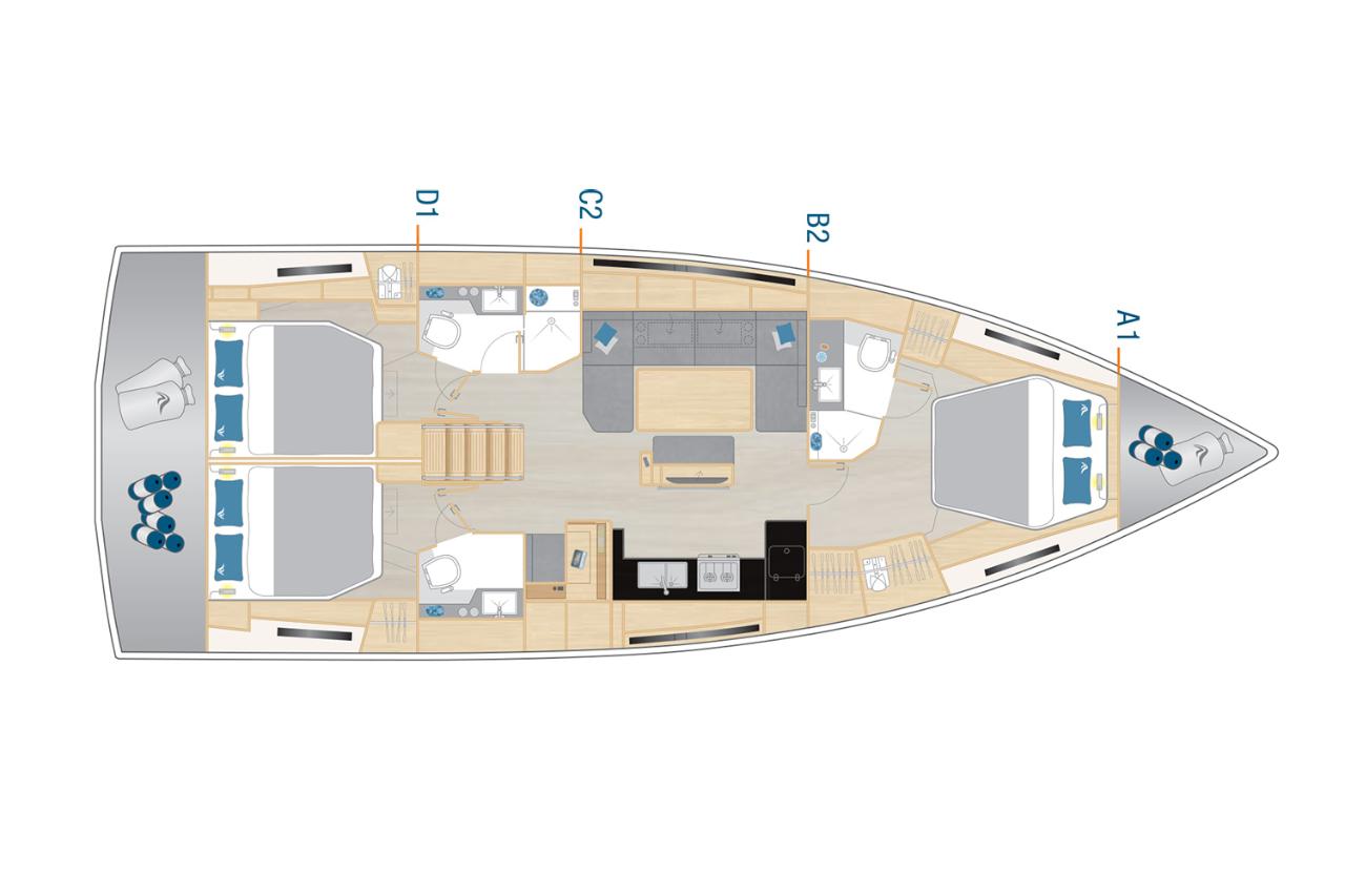 Charter Hanse 460 - 3 cab "Whistler" in Seget Donji | Nautilus - Slika 2