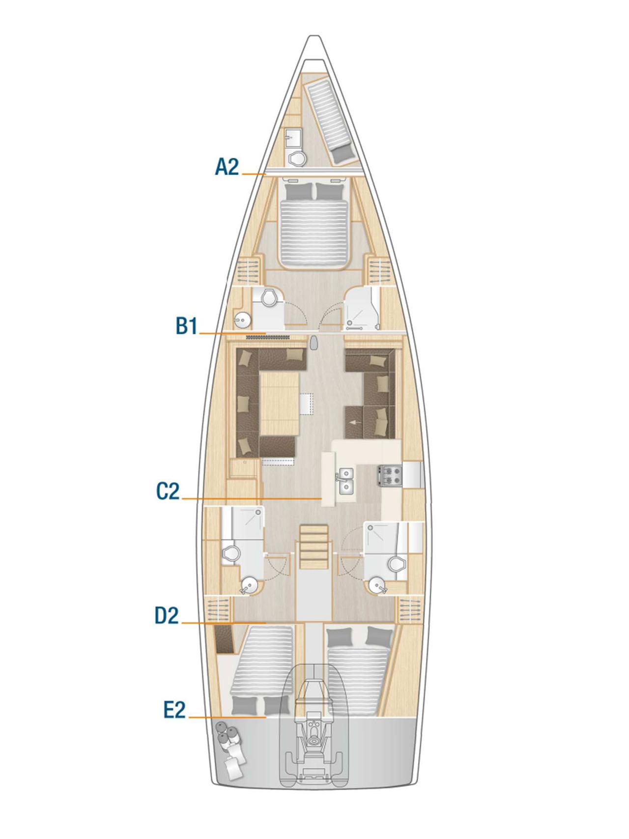 Charter Hanse 588 - 3 + 1 cab. "Oceanelle" in Seget Donji | Nautilus - Slika 2