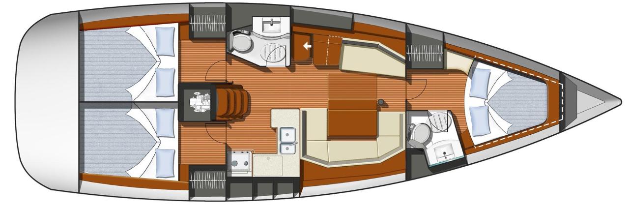 Najam Sun Odyssey 42i "Nereja" u destinaciji Biograd na Moru | Nautilus - Slika 2