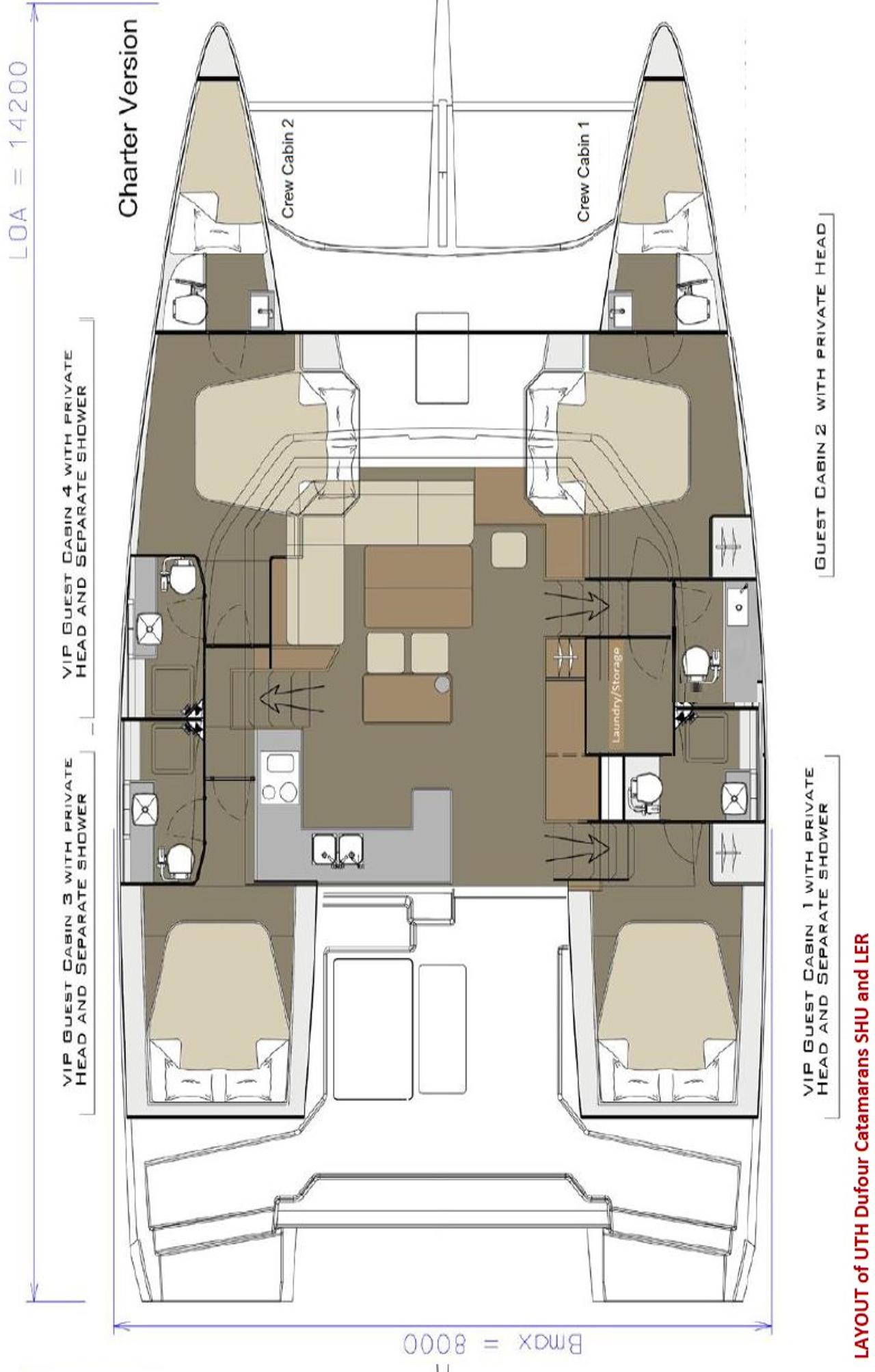 Najam Dufour 48 Catamaran - 4 + 2 cab. "Mark" u destinaciji Primošten | Nautilus - Slika 2