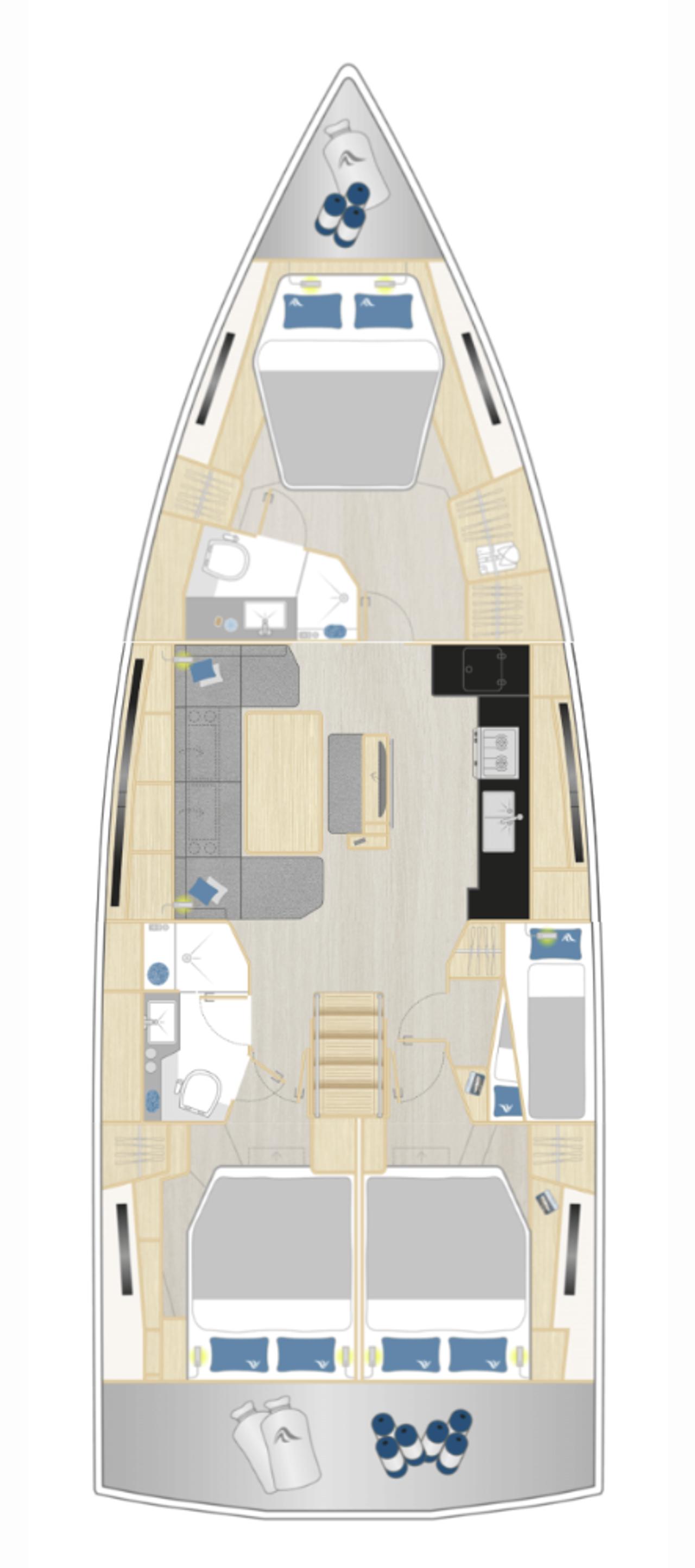 Noleggio Hanse 460 - 4 cab. "Rubi" a Šibenik | Nautilus - Slika 2