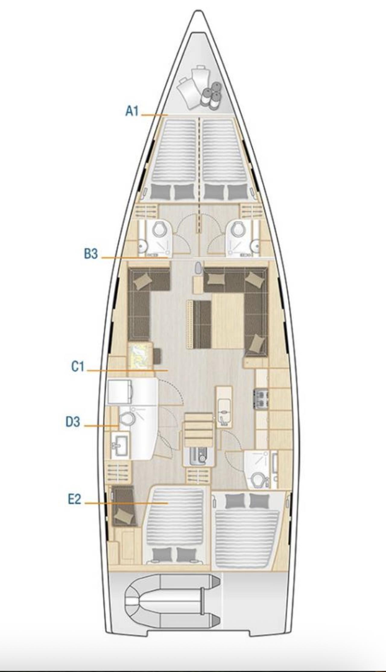 Noleggio Hanse 548 - 4 + 1 cab. "Mila Felice" a Seget Donji | Nautilus - Slika 2