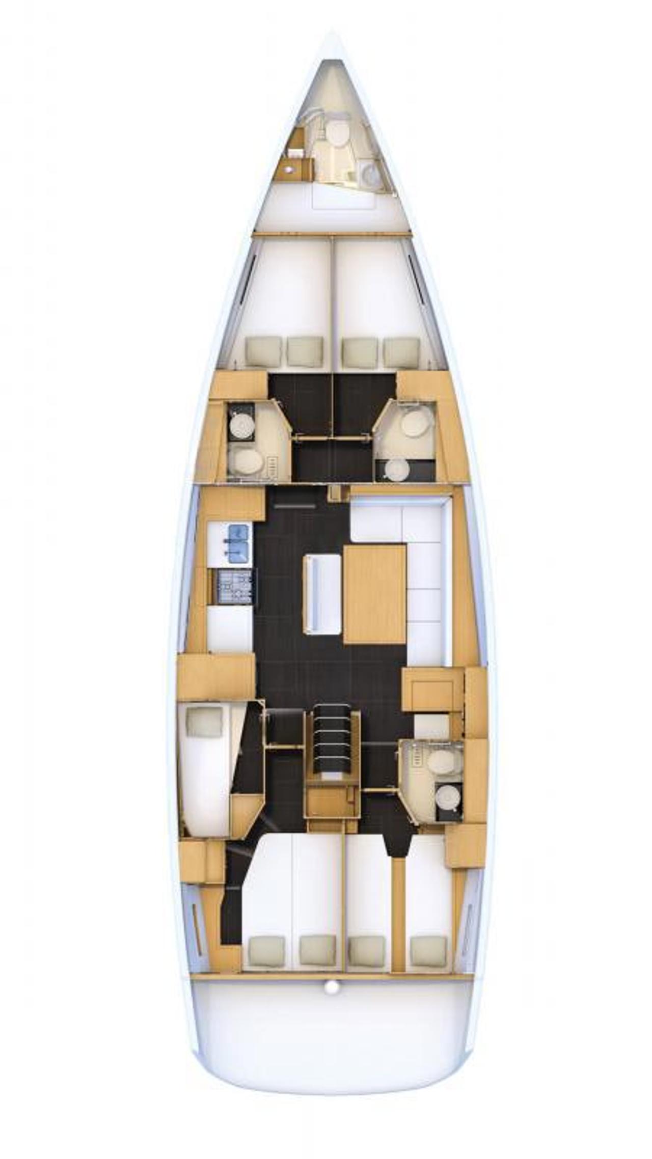 Charter Jeanneau 54 - 5 + 1 cab.	 "Duca del Sale" in Castellammare di Stabia | Nautilus - Slika 2